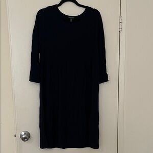 Eileen Fisher Midnight Blue Long Sleeve Dress